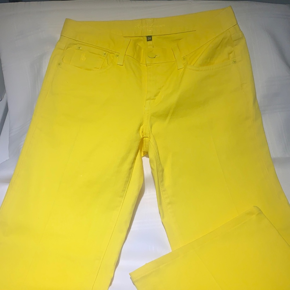 RALPH LAUREN SIGNATURE WIDE LEG COUTURE JEANS, 29